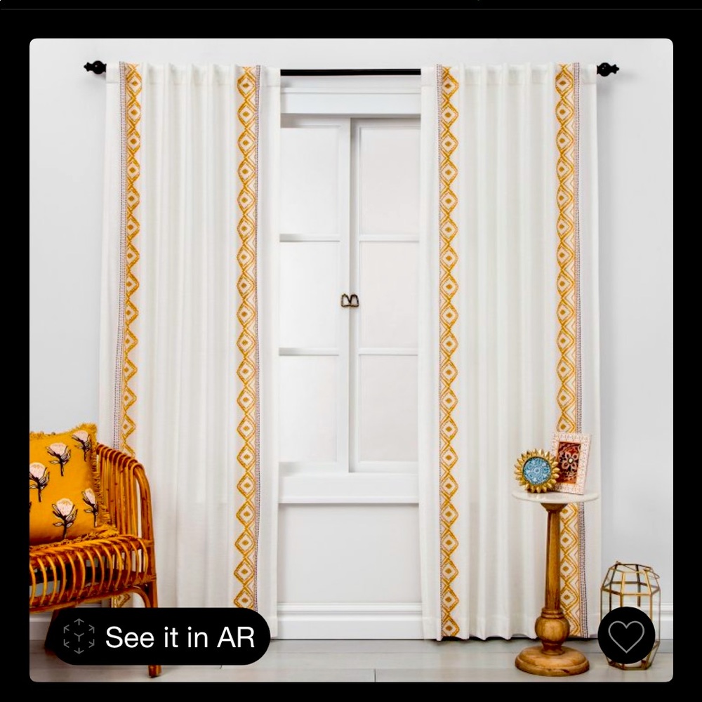 Opal house global border sheer curtain
